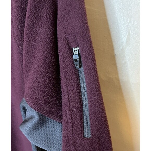 The North Face Mens Large Maroon Gray Quarter Zip Fleece Pullover - Picture 4 of 8